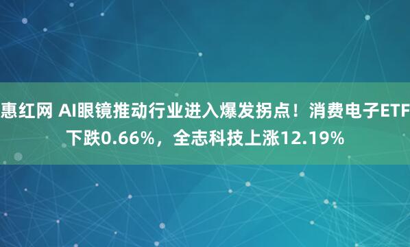 惠红网 AI眼镜推动行业进入爆发拐点！消费电子ETF下跌0.66%，全志科技上涨12.19%