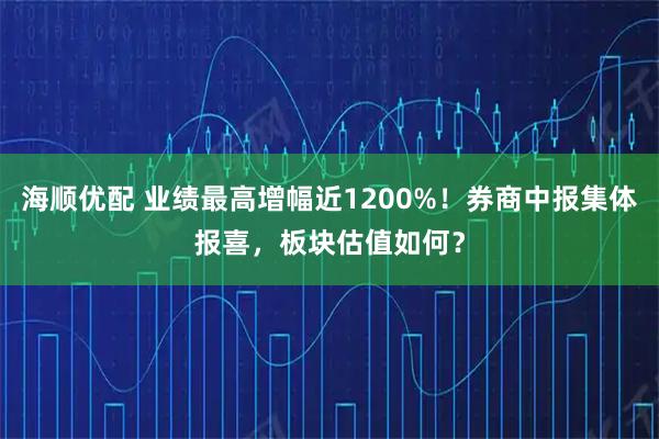 海顺优配 业绩最高增幅近1200%！券商中报集体报喜，板块估值如何？